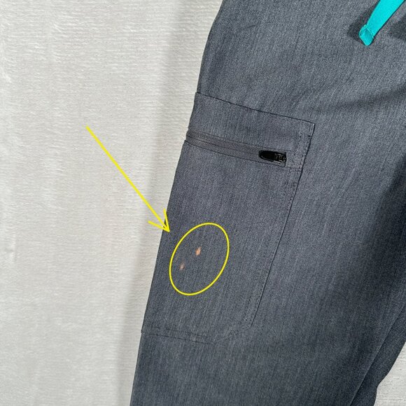 Figs Scrub Pants Women Size XXS Petite Gray Yola Skinny Drawstring Pockets - Picture 6 of 11